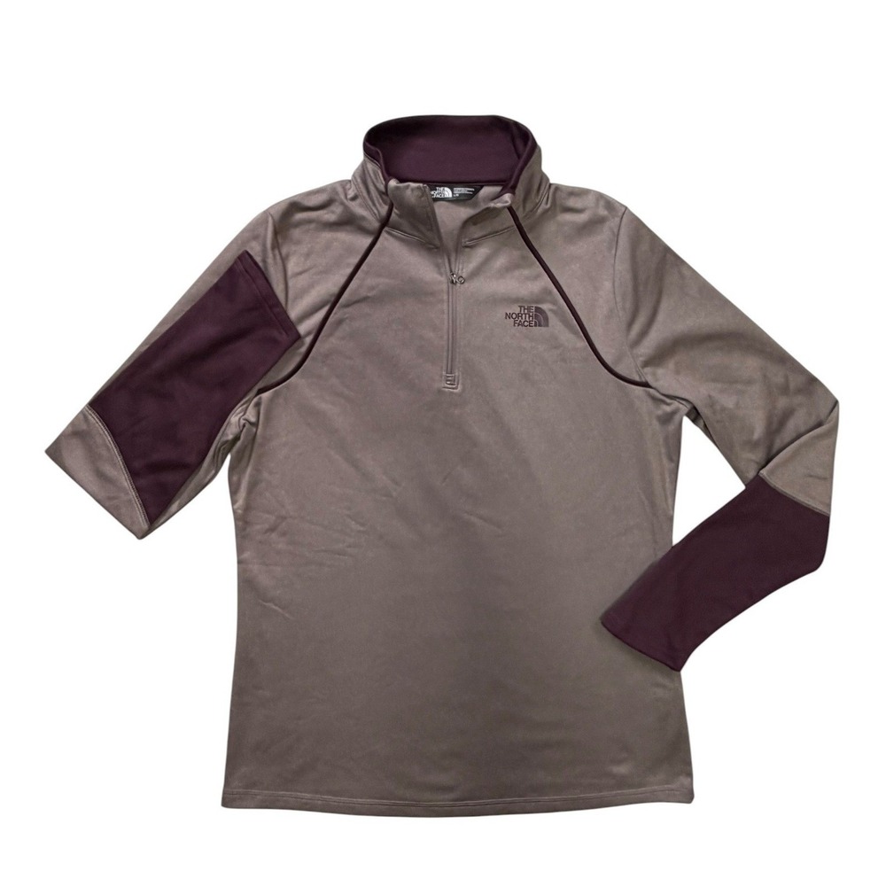 The North Face Womens 1/4 Zip Fleece Pullover Taupe Plum NF00CP5N Large